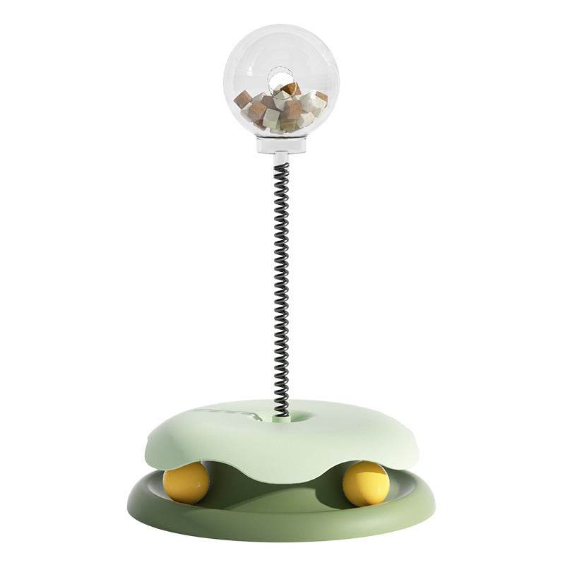 Cat Leakage Food 2 In 1 Toys Turntable Ball Toys Kitten Funny Cat Training Spring Ball Cat Supplies Pet Products - Aussie Pets Store