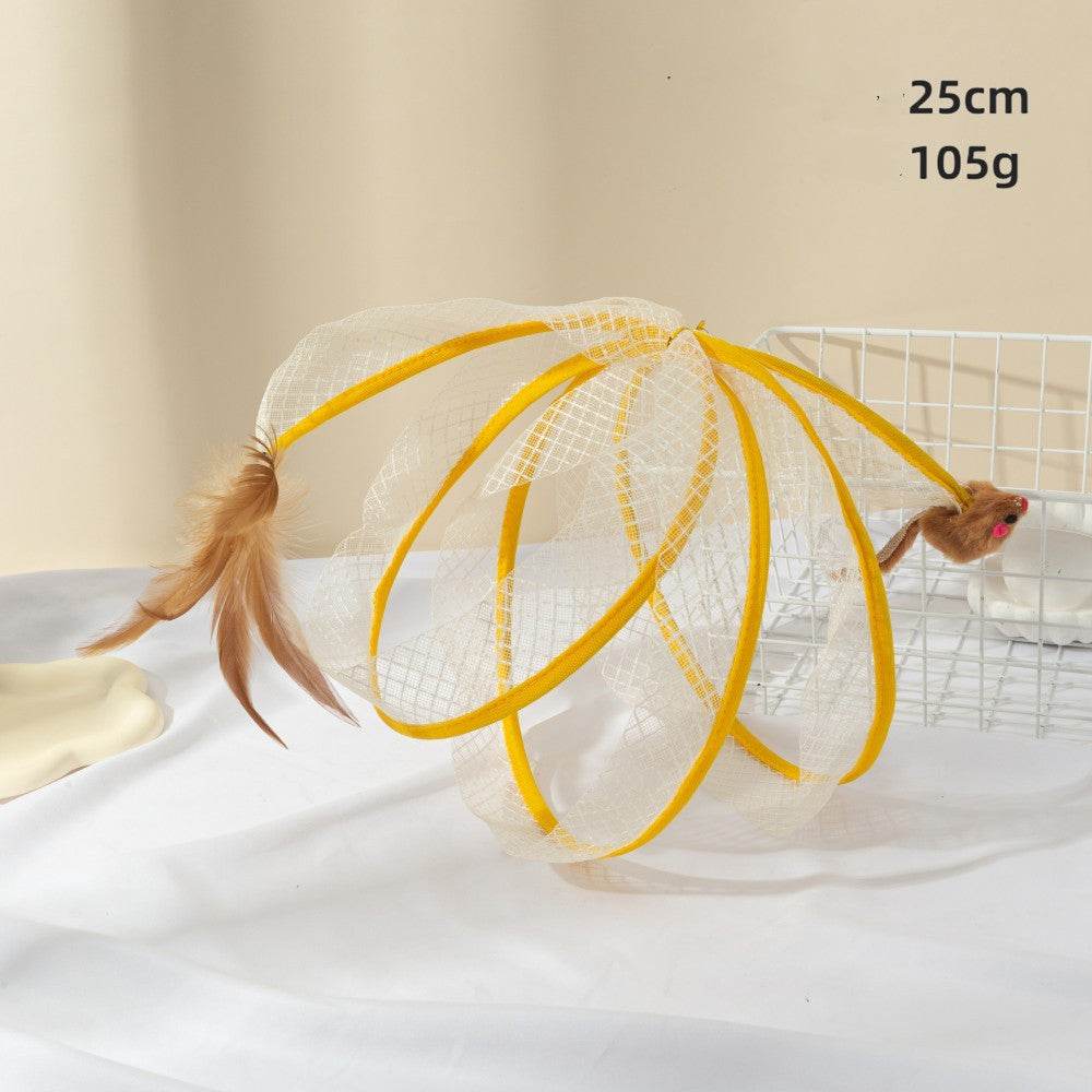 Cat Tunnel with Feather Mouse – Fun & Durable Playtime - Aussie Pets Store