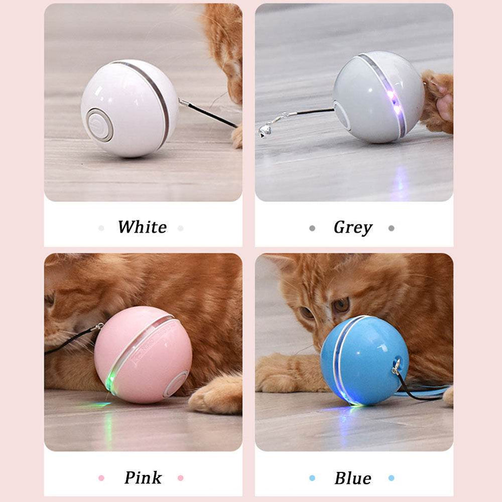 Colorful Smart Interactive Cat Toy – 360° LED Rotating Ball 🎾✨ - Aussie Pets Store