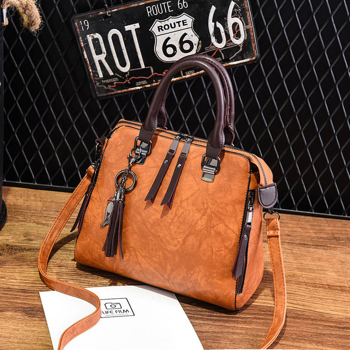 Leather Tassel Handbag