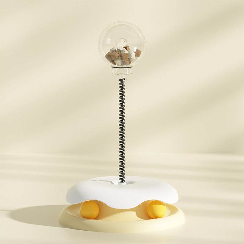 Cat Leakage Food 2 In 1 Toys Turntable Ball Toys Kitten Funny Cat Training Spring Ball Cat Supplies Pet Products - Aussie Pets Store
