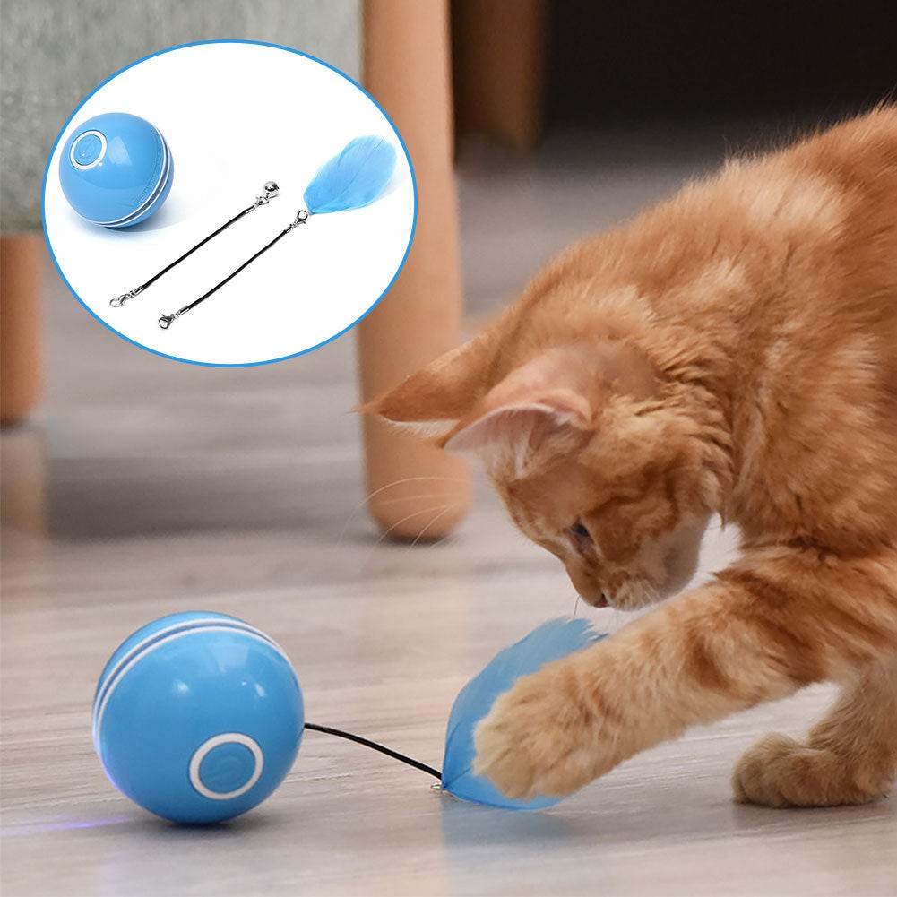 Colorful Smart Interactive Cat Toy – 360° LED Rotating Ball 🎾✨ - Aussie Pets Store