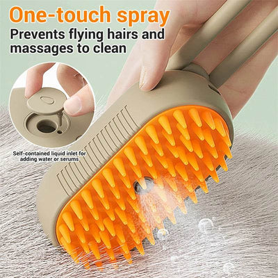 Cat & Dog Steam Brush – 3-in-1 Electric Pet Grooming & Massage Comb 🐾✨ - Aussie Pets Store