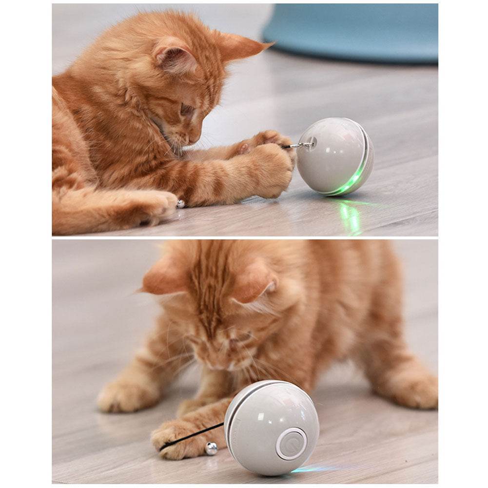 Colorful Smart Interactive Cat Toy – 360° LED Rotating Ball 🎾✨ - Aussie Pets Store