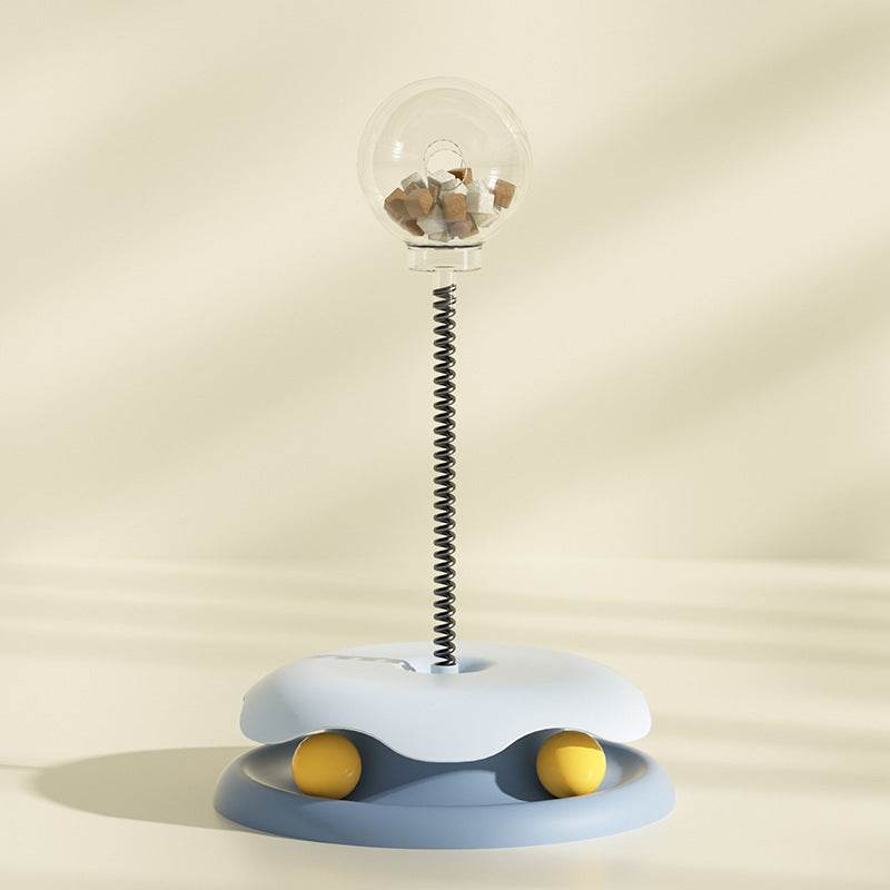 Cat Leakage Food 2 In 1 Toys Turntable Ball Toys Kitten Funny Cat Training Spring Ball Cat Supplies Pet Products - Aussie Pets Store
