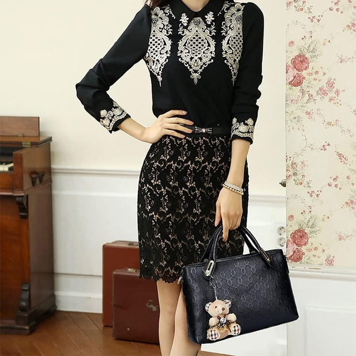 Leather Handbag Set