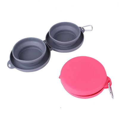 Foldable Double Bowl – Perfect for Pets On the Go! 🐾 - Aussie Pets Store