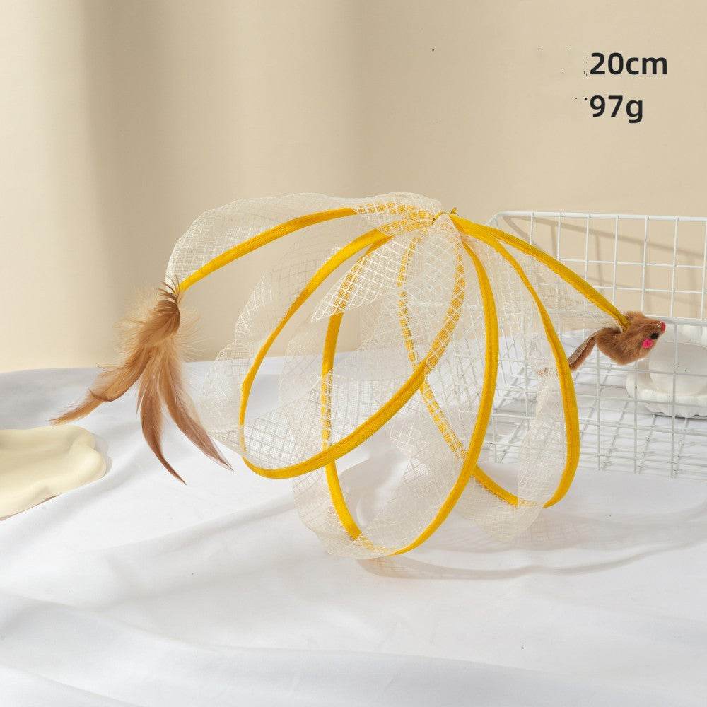 Cat Tunnel with Feather Mouse – Fun & Durable Playtime - Aussie Pets Store