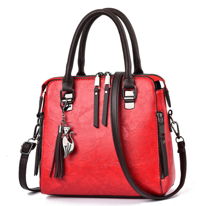 Leather Tassel Handbag