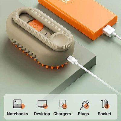 Cat & Dog Steam Brush – 3-in-1 Electric Pet Grooming & Massage Comb 🐾✨ - Aussie Pets Store
