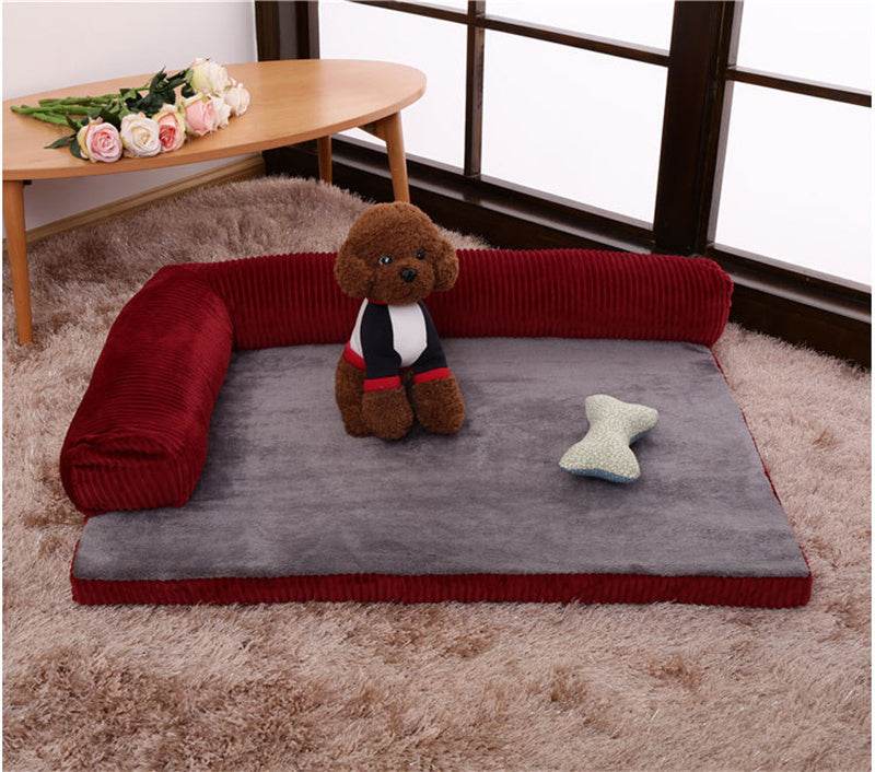 Corduroy Pet Sofa – Cozy & Supportive Dog Bed - Aussie Pets Store