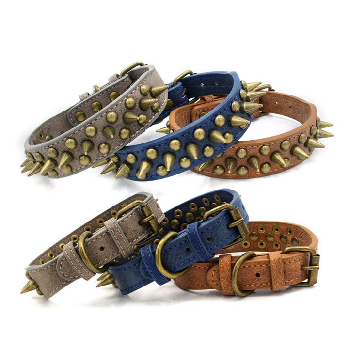 Retro Studded Spiked Rivet Dog Collar – Perfect for Your Pit Bull (S-XL) - Aussie Pets Store