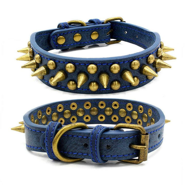 Retro Studded Spiked Rivet Dog Collar – Perfect for Your Pit Bull (S-XL) - Aussie Pets Store