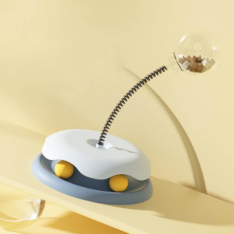 Cat Leakage Food 2 In 1 Toys Turntable Ball Toys Kitten Funny Cat Training Spring Ball Cat Supplies Pet Products - Aussie Pets Store