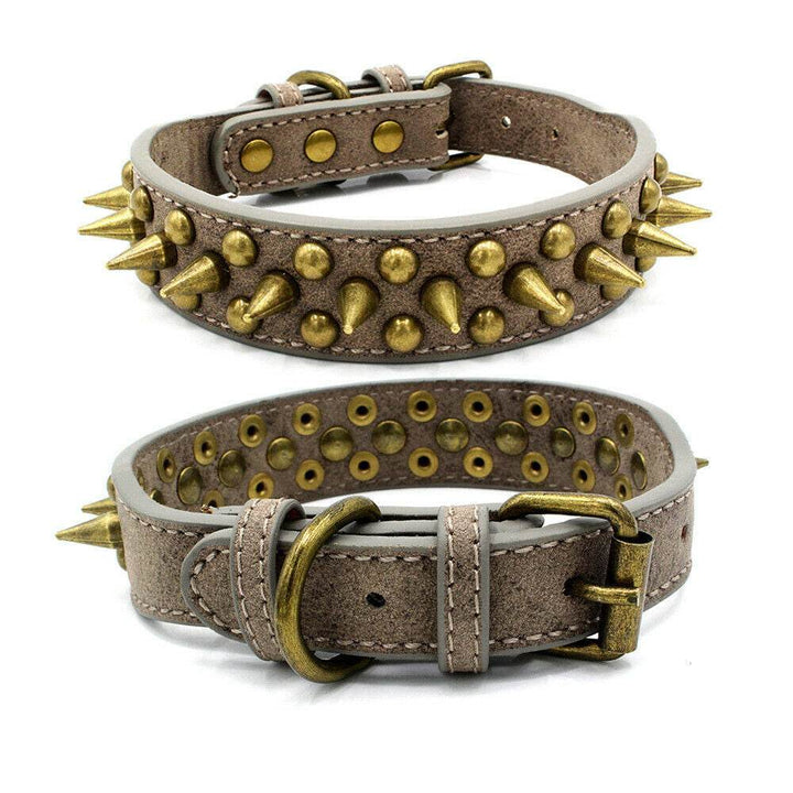 Retro Studded Spiked Rivet Dog Collar – Perfect for Your Pit Bull (S-XL) - Aussie Pets Store
