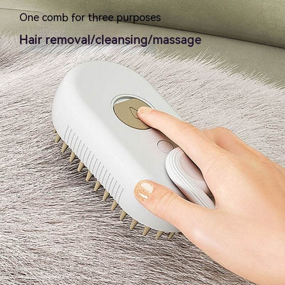 Cat & Dog Steam Brush – 3-in-1 Electric Pet Grooming & Massage Comb 🐾✨ - Aussie Pets Store