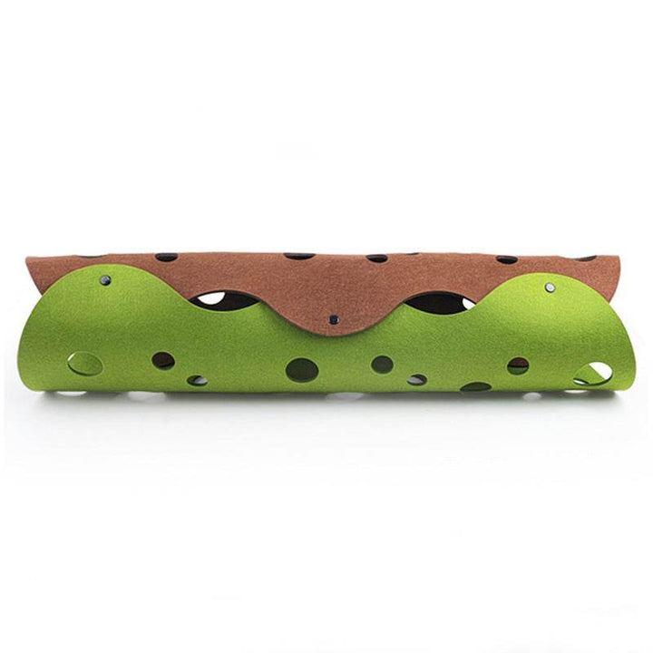 Cat Tunnel Cat Toy Felt Pom Splicing Deformable Kitten Nest Collapsible Tube House Tunnel Interactive Pet Toy Cat Accessories - Aussie Pets Store