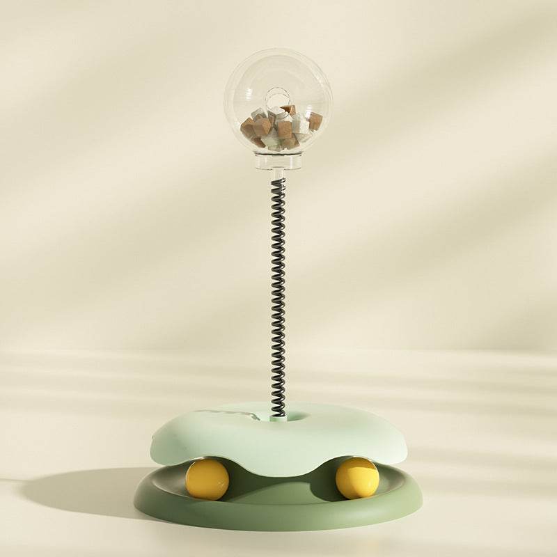 Cat Leakage Food 2 In 1 Toys Turntable Ball Toys Kitten Funny Cat Training Spring Ball Cat Supplies Pet Products - Aussie Pets Store