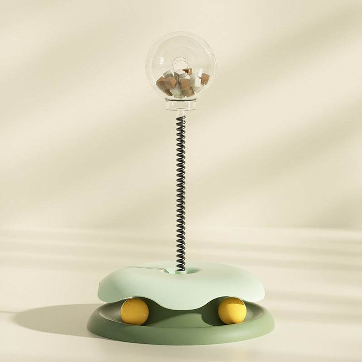 Cat Leakage Food 2 In 1 Toys Turntable Ball Toys Kitten Funny Cat Training Spring Ball Cat Supplies Pet Products - Aussie Pets Store