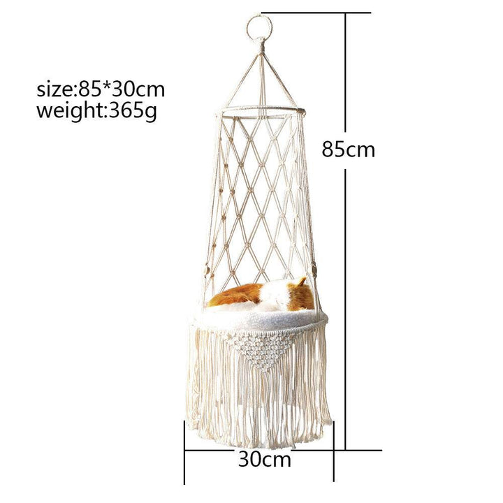 Macrame Hanging Pet Bed Macrame Cat Hammock Wall Hanging Cat Hammock Macrame Cat Bed-Pet Gifts Hammock Macrame Cat Swing - Aussie Pets Store