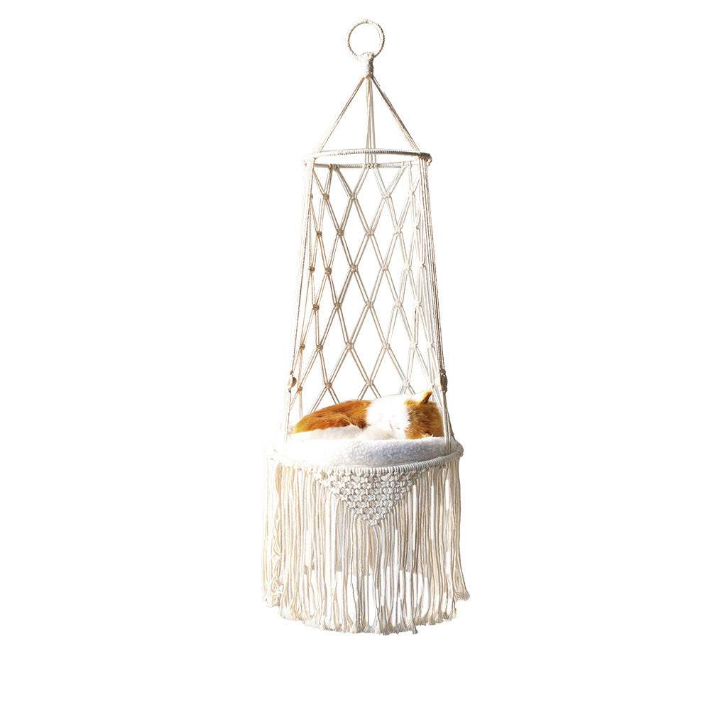 Macrame Hanging Pet Bed Macrame Cat Hammock Wall Hanging Cat Hammock Macrame Cat Bed-Pet Gifts Hammock Macrame Cat Swing - Aussie Pets Store