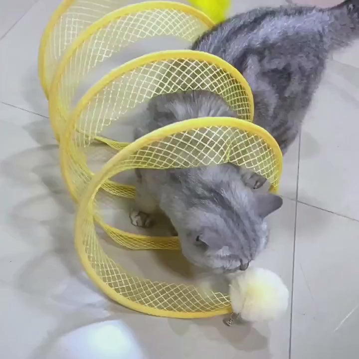 Cat Tunnel with Feather Mouse – Fun & Durable Playtime.