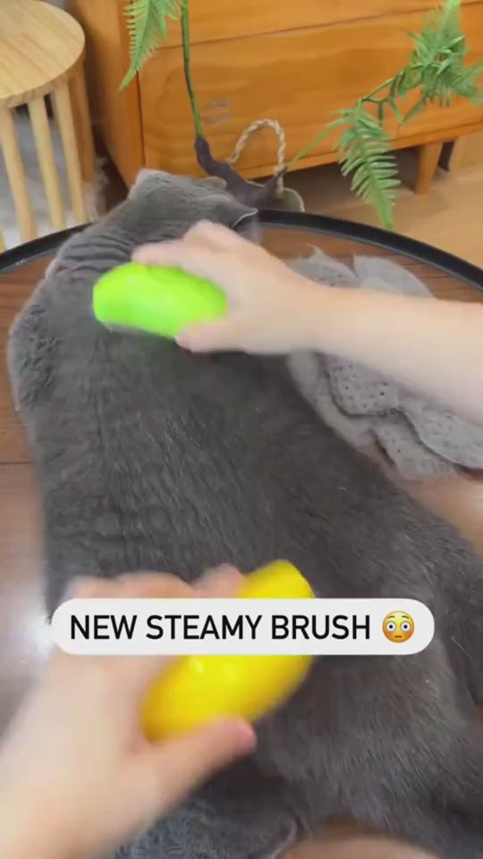 3-in-1 Pet Steam Brush – Groom, Clean &  Massage Your Pet in One Go! 🐾.