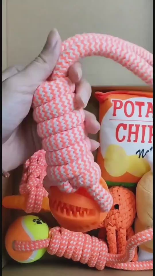 Interactive Dog Toy Balls – Treat & Chew Rope Rubber Balls 🐾.